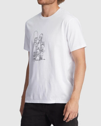 BILLABONG The Simpsons Nuclear Family Organic Short Sleeve T-Shirt WHITE 3 BILLABONG The Simpsons Nuclear Family Organic Short Sleeve T-Shirt WHITE - Image 3