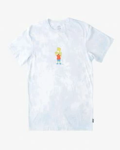 BILLABONG The Simpsons Bart Tie-Dye Short Sleeve T-Shirt WHITE -Mens Accessories Sales 2022 abyzt01045 billabongf wht frt1 1