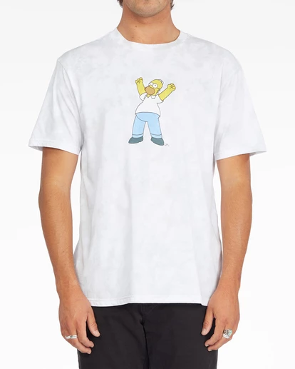 BILLABONG The Simpsons Homer Tie-Dye Short Sleeve T-Shirt WHITE 1 BILLABONG The Simpsons Homer Tie-Dye Short Sleeve T-Shirt WHITE