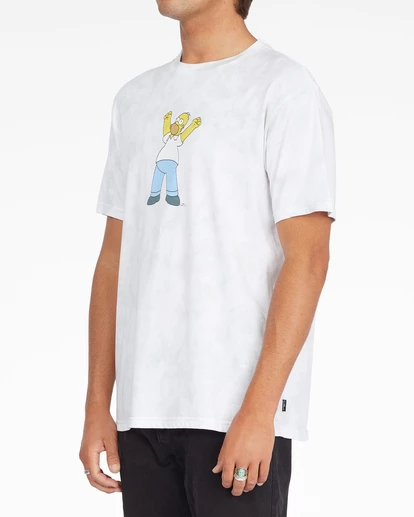 BILLABONG The Simpsons Homer Tie-Dye Short Sleeve T-Shirt WHITE 2 BILLABONG The Simpsons Homer Tie-Dye Short Sleeve T-Shirt WHITE - Image 2