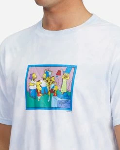 BILLABONG Simpsons Couch Gag Tie-Dye Organic Short Sleeve T-Shirt WHITE -Mens Accessories Sales 2022 abyzt01049 billabongw wht dtl1 3
