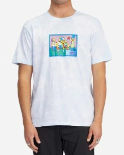 BILLABONG Simpsons Couch Gag Tie-Dye Organic Short Sleeve T-Shirt WHITE