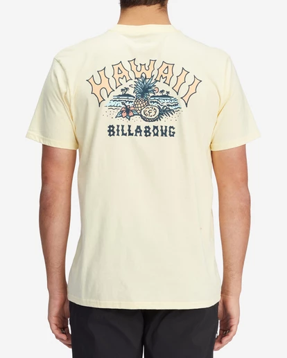 BILLABONG Arch Hawaii Short Sleeve T-Shirt MELLOW YELLOW 3 BILLABONG Arch Hawaii Short Sleeve T-Shirt MELLOW YELLOW - Image 3