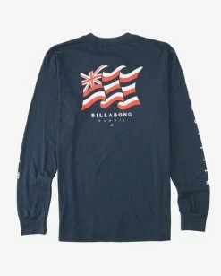 BILLABONG Salute Hawaii Long Sleeve T-Shirt NAVY -Mens Accessories Sales 2022 abyzt01198 billabongf nvy bck1 1