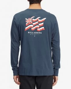 BILLABONG Salute Hawaii Long Sleeve T-Shirt NAVY -Mens Accessories Sales 2022 abyzt01198 billabongw nvy bck1 1