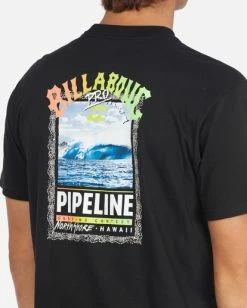 BILLABONG Pipeline Poster Short Sleeve T-Shirt COASTAL BLUE -Mens Accessories Sales 2022 abyzt01202 billabongw blk dtl1 1