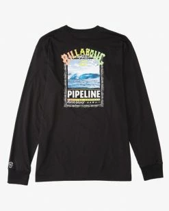 BILLABONG Pipeline Poster Long Sleeve T-Shirt WHITE -Mens Accessories Sales 2022 abyzt01204 billabongv blk bck1 2