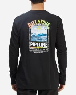 BILLABONG Pipeline Poster Long Sleeve T-Shirt WHITE