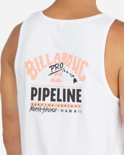 BILLABONG Pipeline Tank Top WHITE -Mens Accessories Sales 2022 abyzt01206 billabongw wht dtl1 2