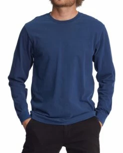 BILLABONG Essential Wave Washed Long Sleeve T-Shirt COASTAL BLUE -Mens Accessories Sales 2022 abyzt01222 billabongw nvy frt1 4