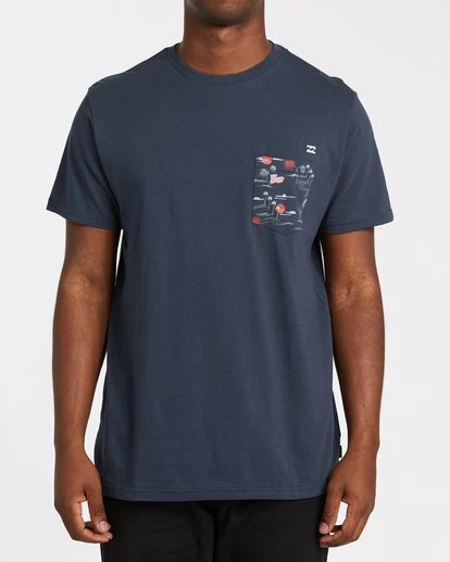 BILLABONG Team Pocket Short Sleeve T-Shirt NAVY 1 BILLABONG Team Pocket Short Sleeve T-Shirt NAVY