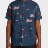 BILLABONG Sundays July Short Sleeve Shirt NAVY