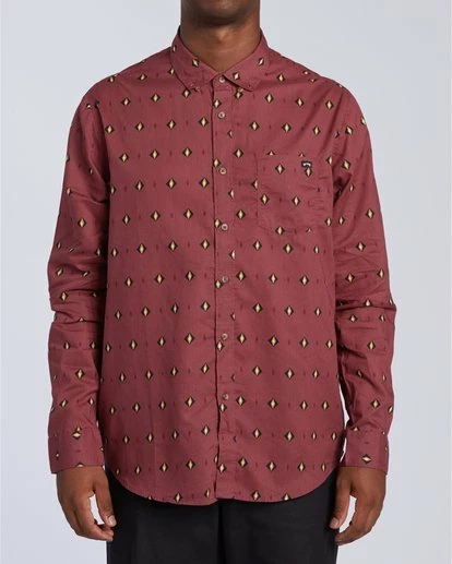 BILLABONG Sundays Mini Long Sleeve Shirt OXBLOOD 1 BILLABONG Sundays Mini Long Sleeve Shirt OXBLOOD