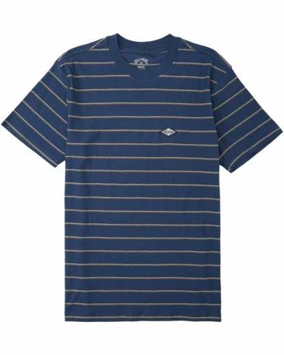 BILLABONG Die Cut Stripe Short Sleeve Crew T-Shirt DENIM BLUE 4 BILLABONG Die Cut Stripe Short Sleeve Crew T-Shirt DENIM BLUE - Image 4
