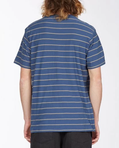 BILLABONG Die Cut Stripe Short Sleeve Crew T-Shirt DENIM BLUE 3 BILLABONG Die Cut Stripe Short Sleeve Crew T-Shirt DENIM BLUE - Image 3