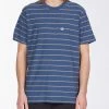 BILLABONG Die Cut Stripe Short Sleeve Crew T-Shirt DENIM BLUE