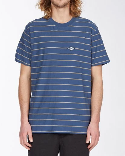 BILLABONG Die Cut Stripe Short Sleeve Crew T-Shirt DENIM BLUE 1 BILLABONG Die Cut Stripe Short Sleeve Crew T-Shirt DENIM BLUE
